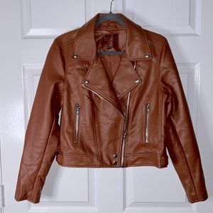 ***SOLD BLANKNYC Faux Leather Moto Jacket - Cognac